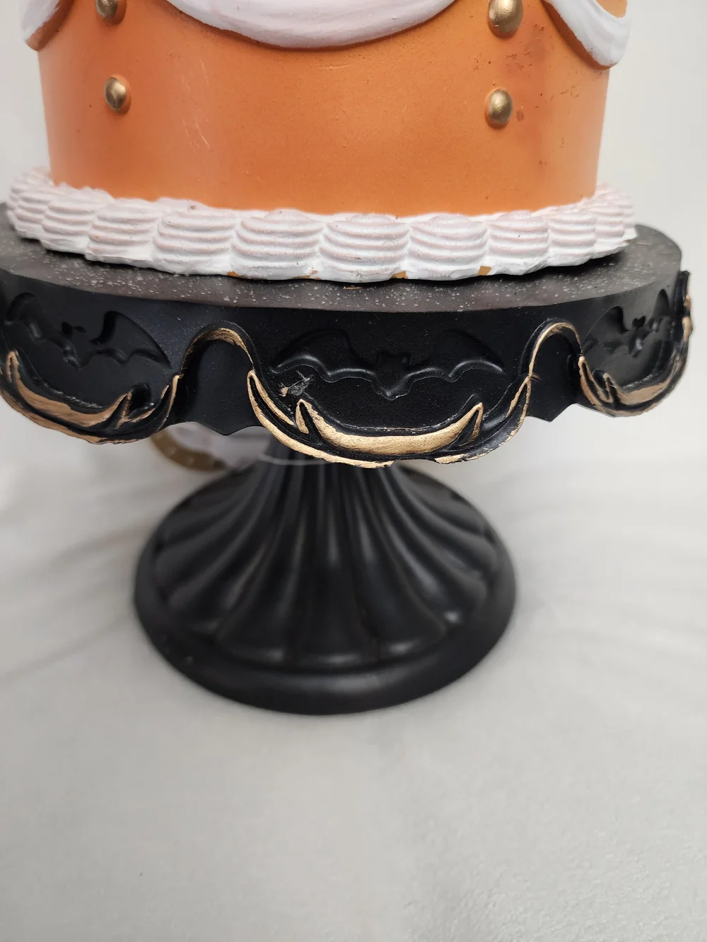 Halloween Skull Tiered Cake Decoration - Orange & Black